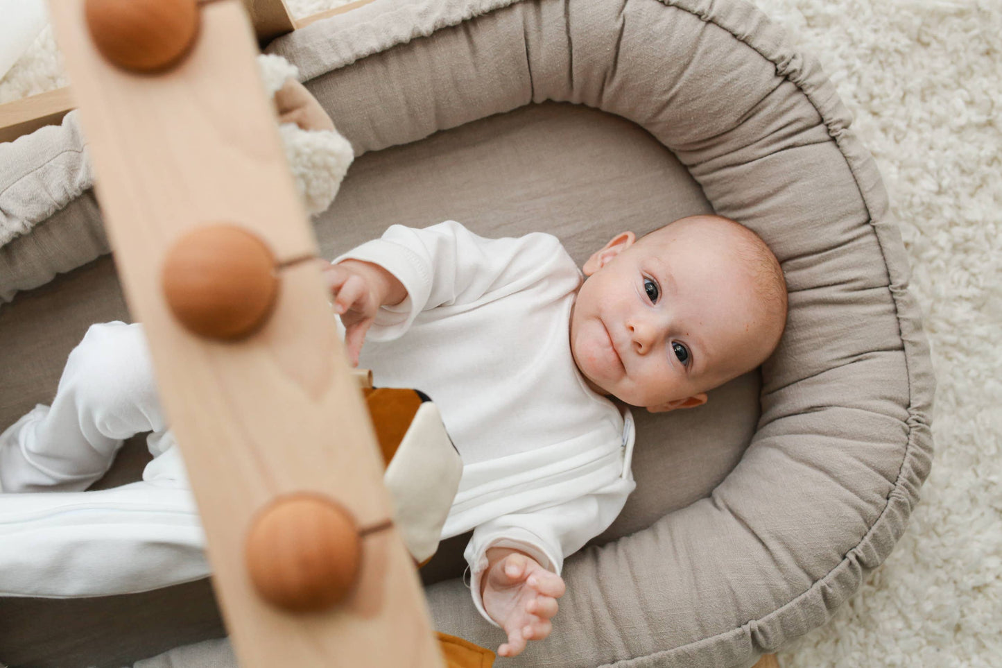 linned babynest - beige (5 farver)