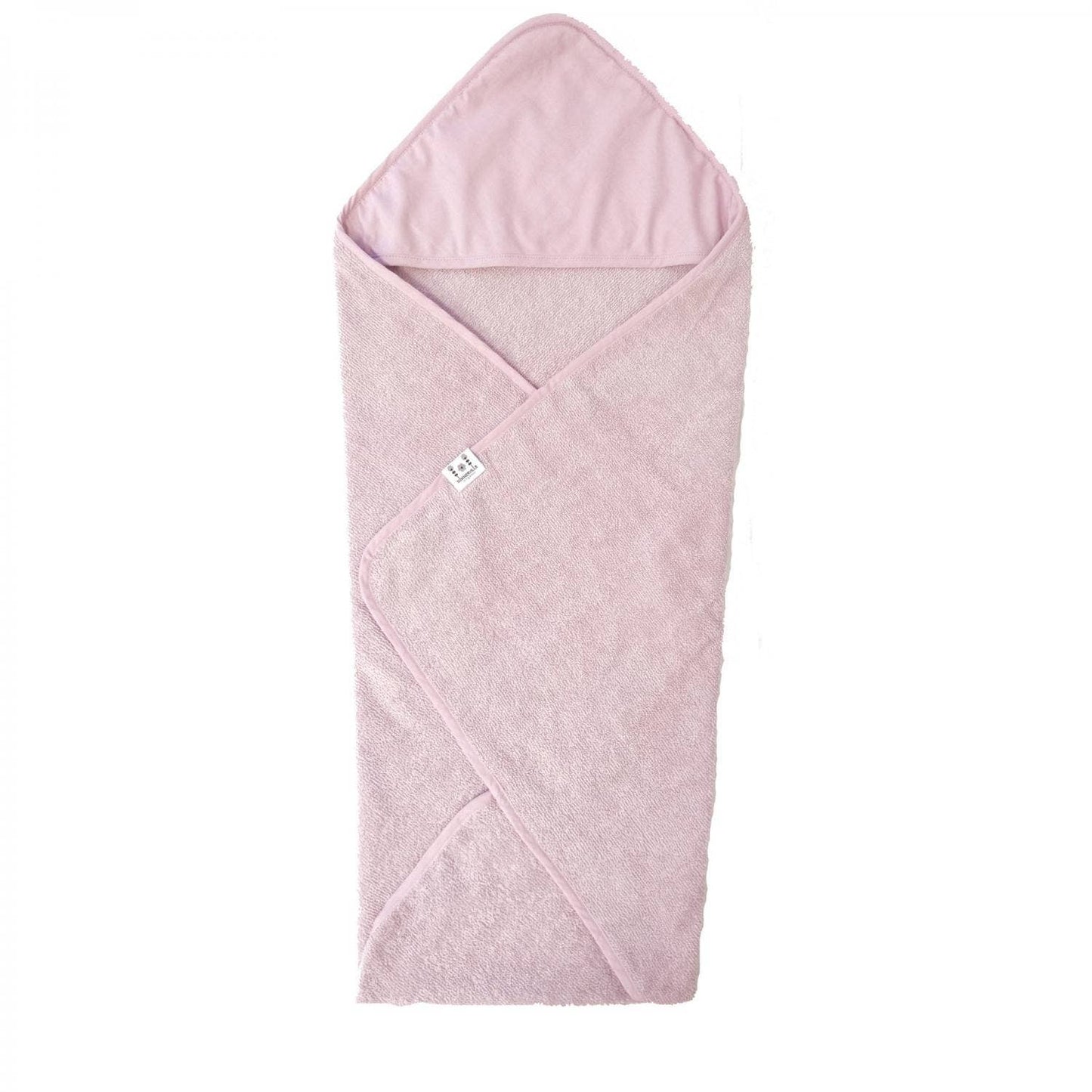 Økologisk babyhåndklæde med hætte lyserød