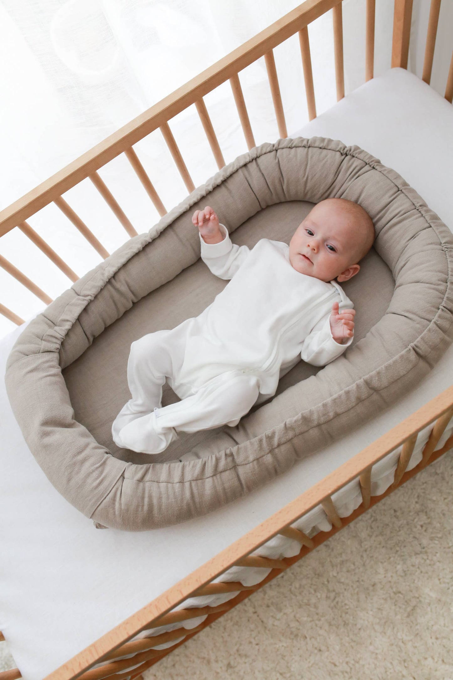 linned babynest - beige (5 farver)