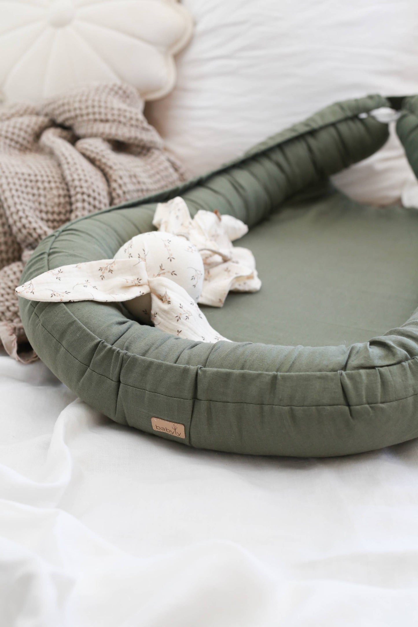 linned babynest - beige (5 farver)