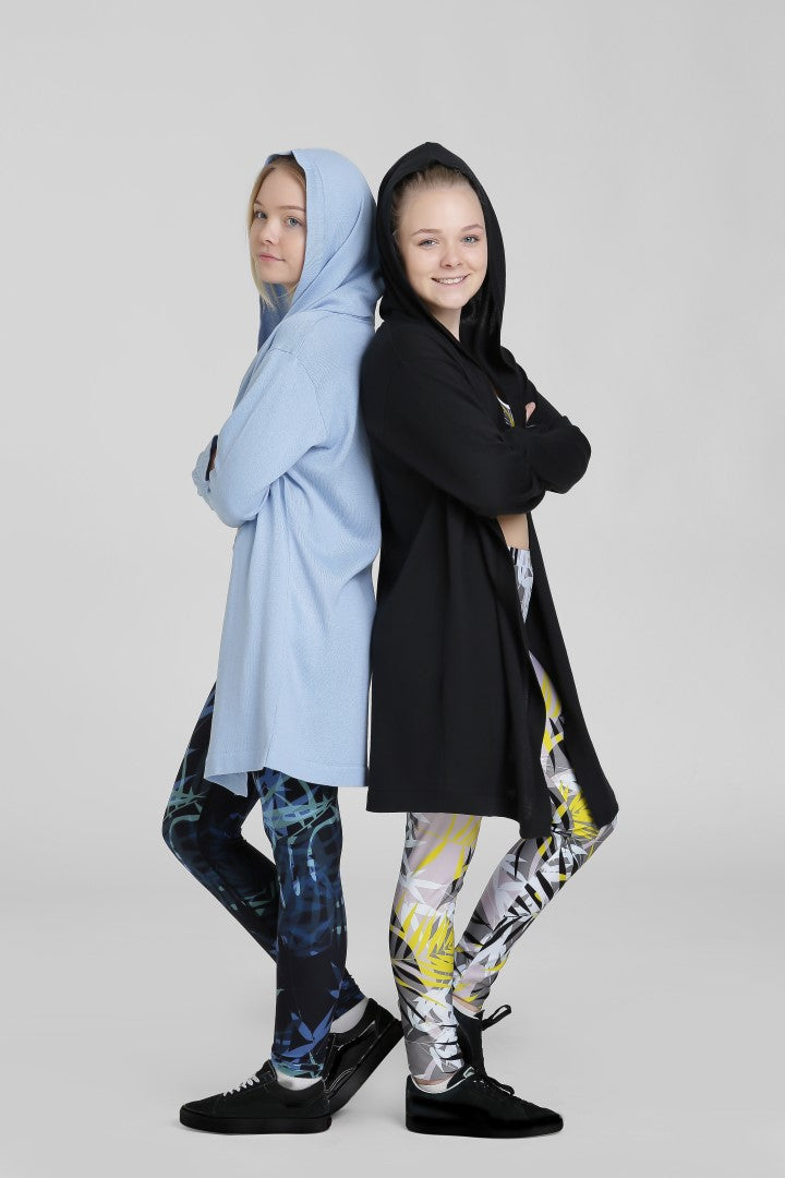 Athleisure cardigan with hoodie
