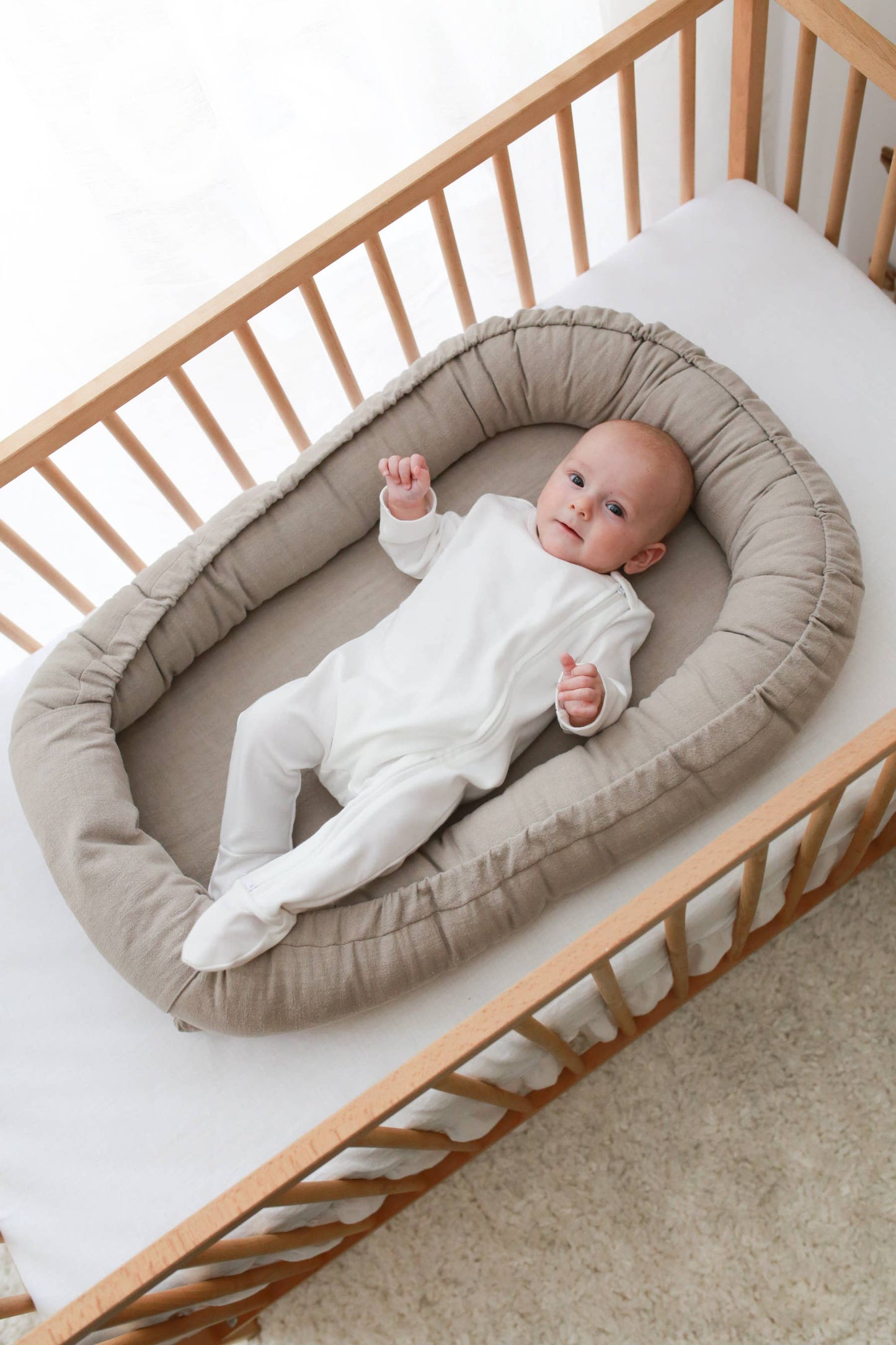 linned babynest - beige (5 farver)