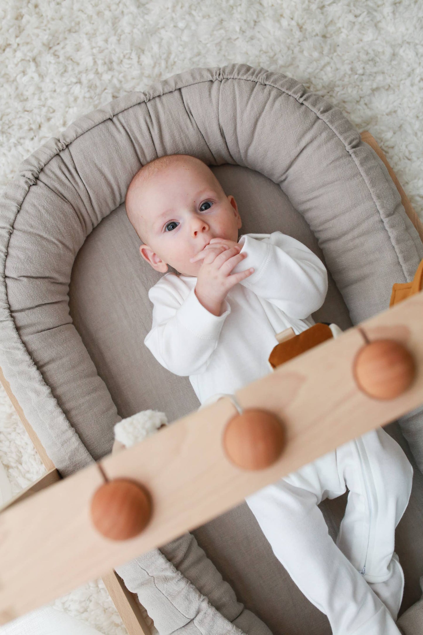 linned babynest - beige (5 farver)