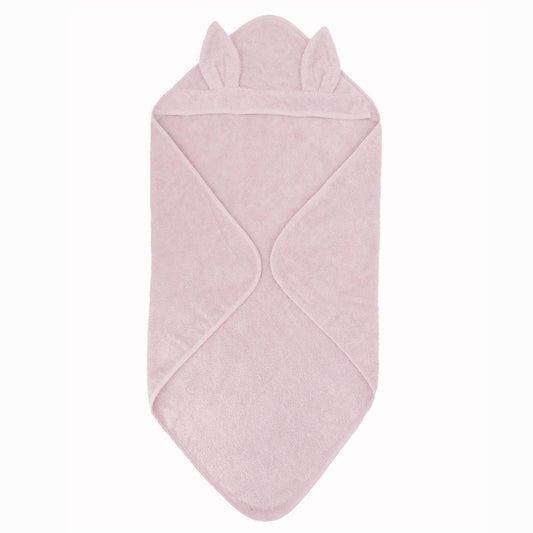 Økologisk babyhåndklæde med hætte kanin lyserød