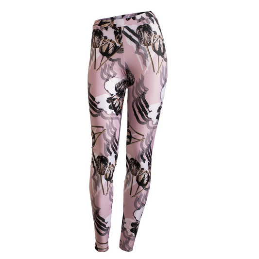 Soft pink tulip leggings