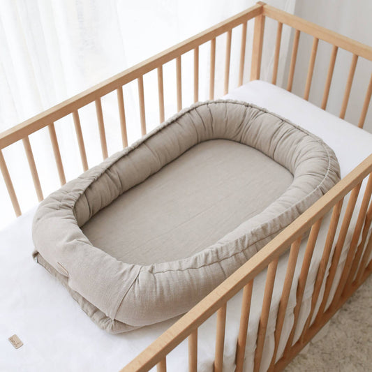 linned babynest - beige (5 farver)